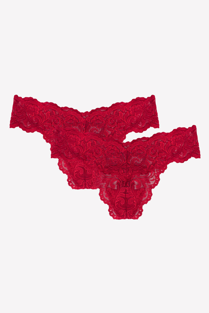 Signature Lace Thong Panty 2 Pack | No No Red/No No Red INT SAS 