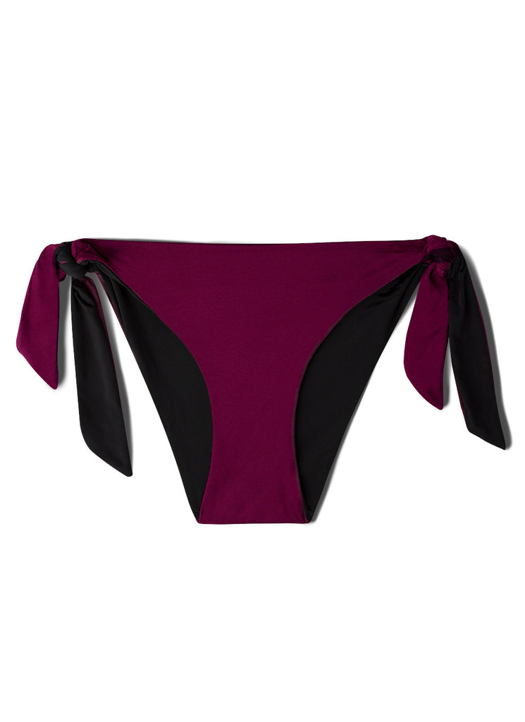 Reversible Side-Tie Bikini Bottom | Black Hue W/ Purple Velvet SWM SAS 