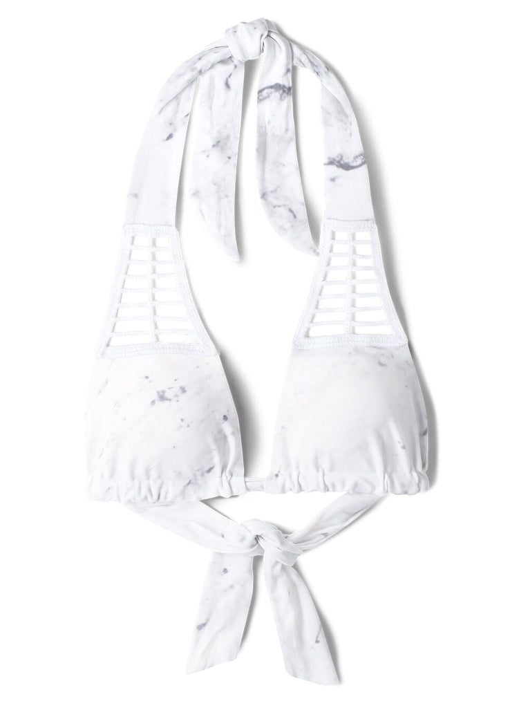 Crochet Tie Bikini Top | White Marble SWM SAS 