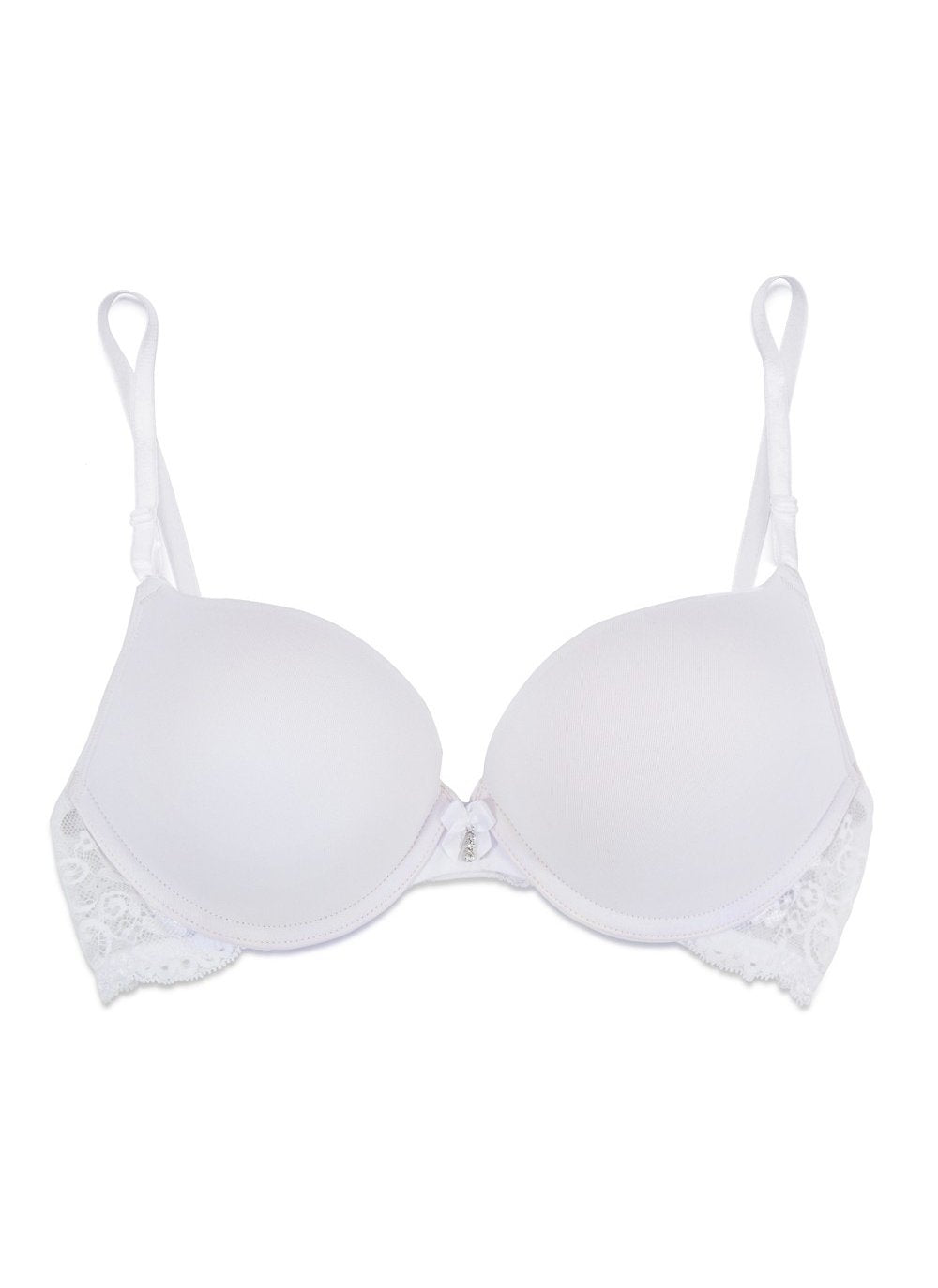 White color Double cup super push up bra gather breast student girl bra  small chest dress party lace bra for women 32 34 36 A B - Price history &  Review